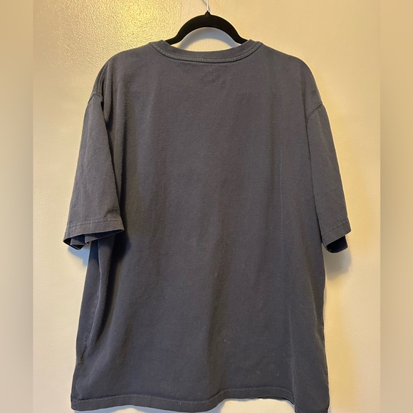 Carhartt Loose Fit Henley Shirt XL Navy Blue Pocket Workwear Tee - Picture 3 of 5